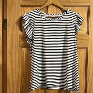 Striped Black and White Women's Top